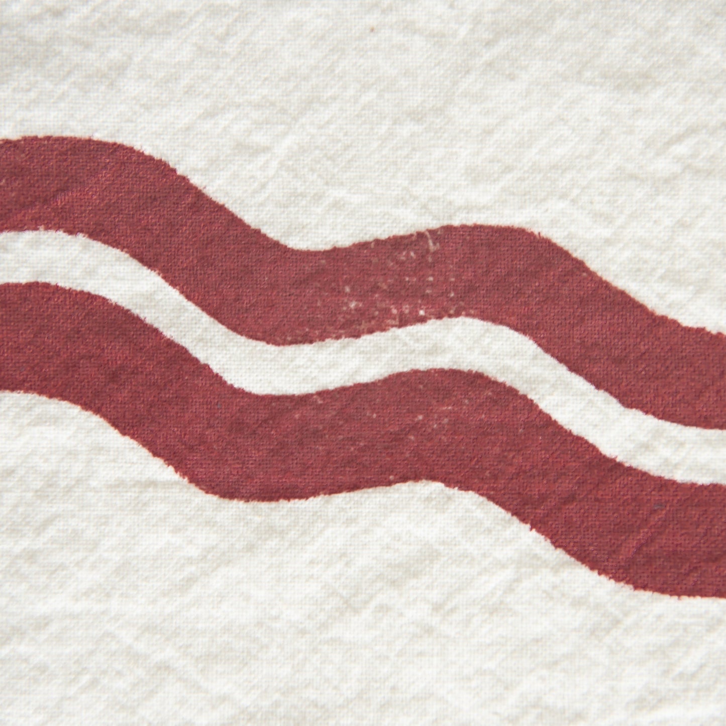 Block-Printed Bacon & Eggs Flour Sack Towel