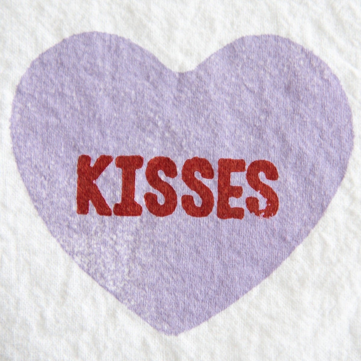 Block-Printed Conversation Hearts Flour Sack Kitchen Towel
